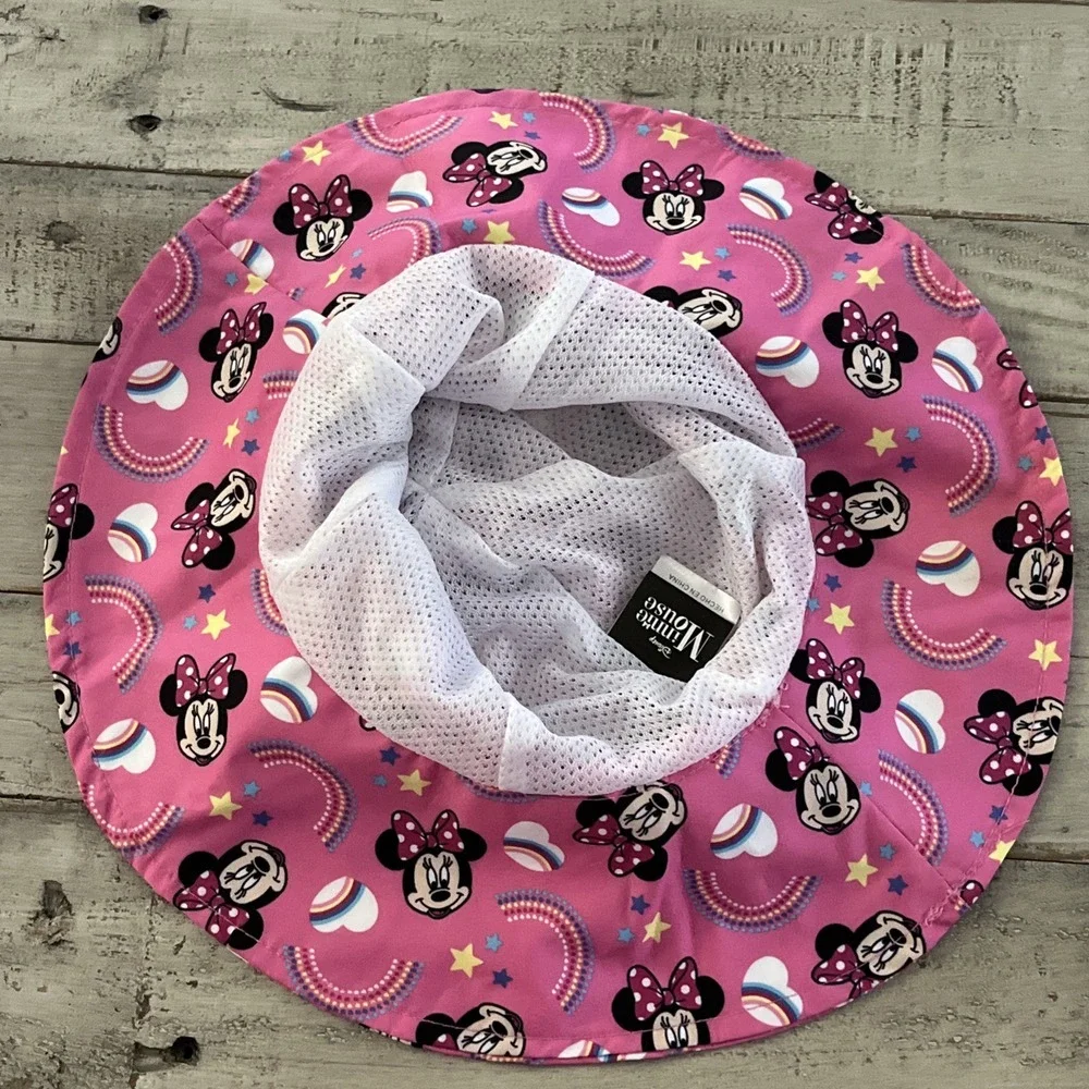 Disney Minnie Mouse Girls Pink Mesh UPF 50+ Sun Protection‎ Hat - NEW